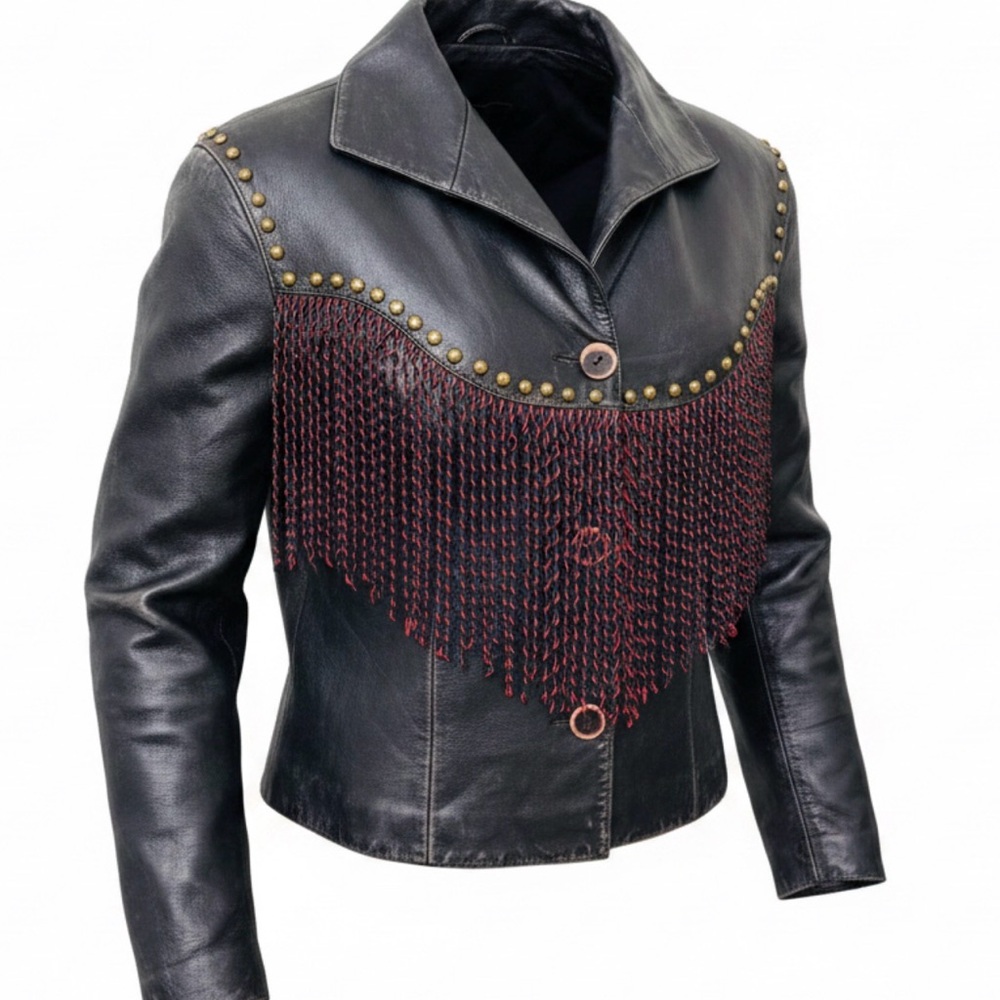 Scully Since 1906 Genuine Leather Jacket Women’s M Black Western Cowgirl
